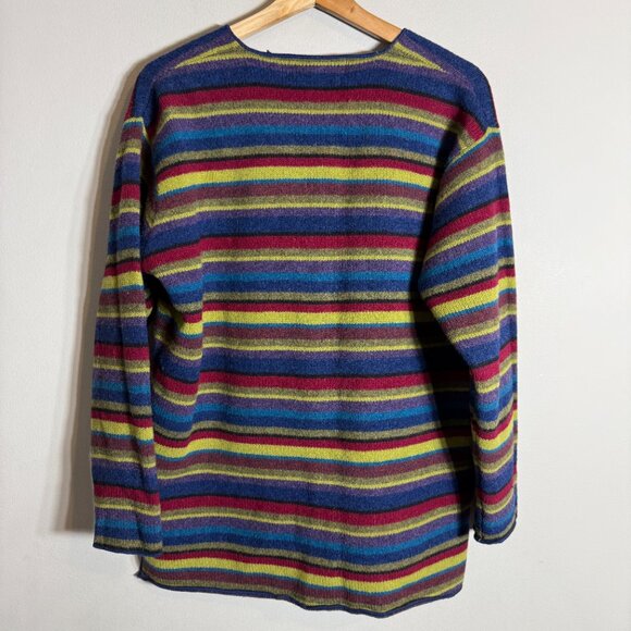 Vtg Jones New York Sport Lambswool Striped V-Neck Sweater Pullover Women's Small - Picture 8 of 11